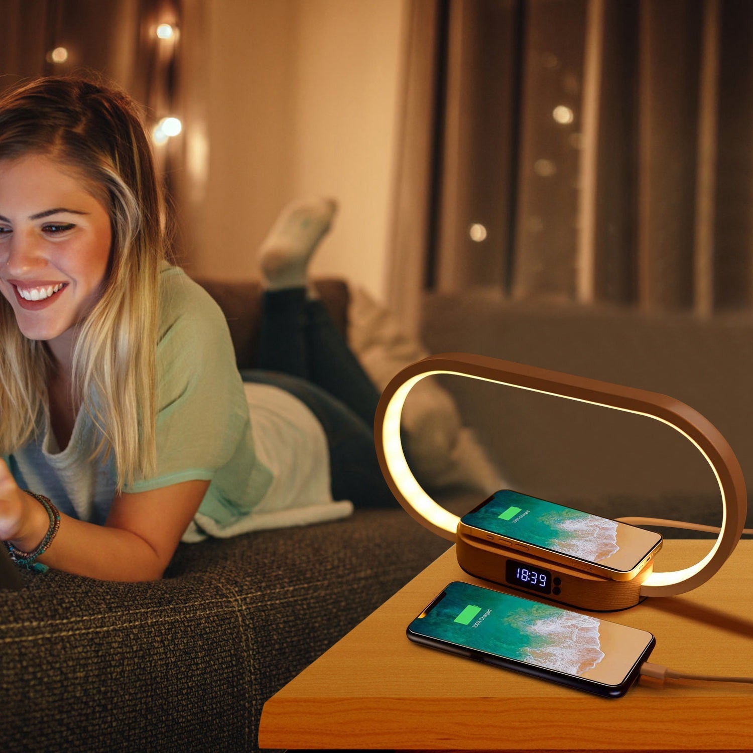 Bedside Lamp with Charging Function